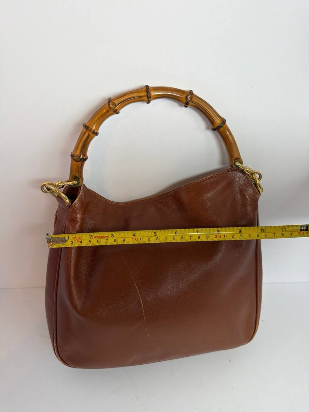 Gucci Bamboo Brown Leather Hobo Shoulder Bag READ - Picture 2 of 13